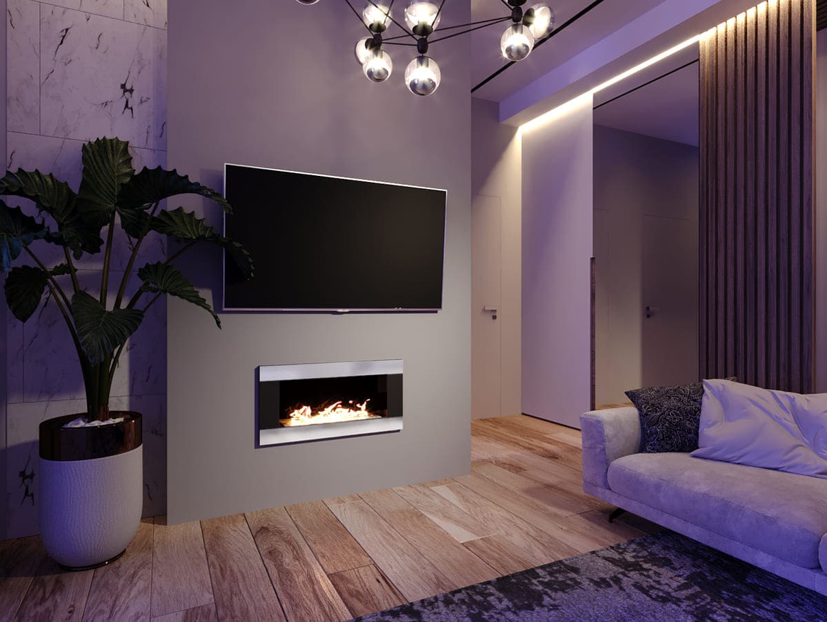 Биокамин "Русский огонь" Модерн 800V встраиваемый с декоративным стеклом (стемалитом) по цене 31 600 руб.