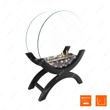 Биокамин напольный SteelHeat WOOD 500 черный по цене 42 900 руб.