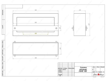 Биокамин SteelHeat WALL FRAME ONE 900 серый, стекло, стемалит Биокамин SteelHeat WALL FRAME ONE 900 серый, стекло, стемалит по цене 56 910 руб.