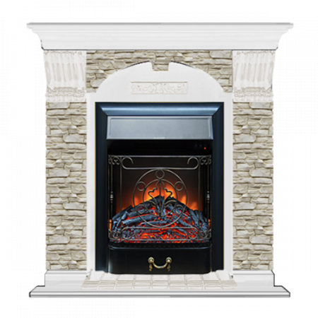 Арочный Грот однотонный (белый)+Majestic Black